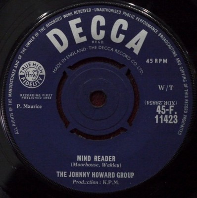 Johnny Howard Group - Mind Reader - Used Vinyl Record 7 - G8100z