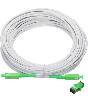 20m 65.6 ft SC/APC Fiber Patch Cable Simplex Single Mode OS2 LSZH White Cord