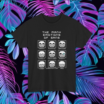Undertale Sans Shirt The Many Emotions of Sans Funny Gamer Graphic Tee