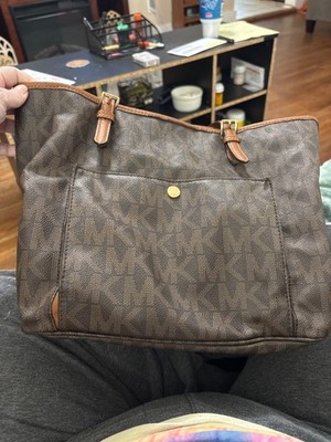 michael kors jet set used large brown/dark brown