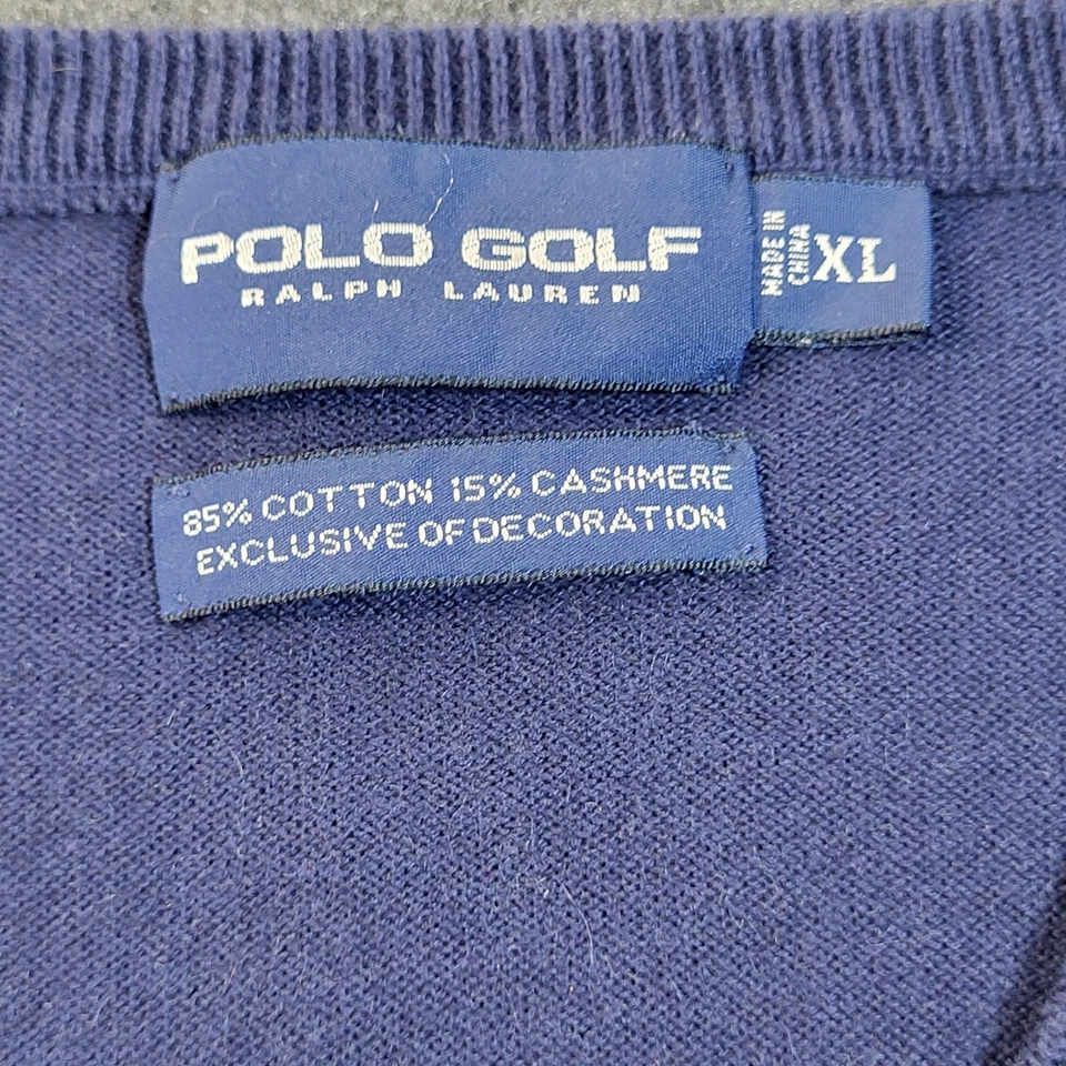 Мужской свитер-жилет Polo Ralph Lauren для гольфа темно-синий логотип Augusta Country Club размер XL  - Изображение 4 из 4