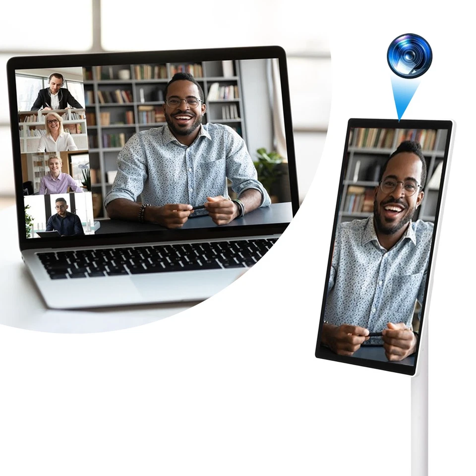 (US Plug 100‑240V)Portable TV 21.5 Inch 1080P Touch Screen For 12 - Image 4 of 4