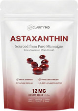Astaxanthin 12mg Antioxidants Supplement   Natural Microalgae Source   Lipid-Bas