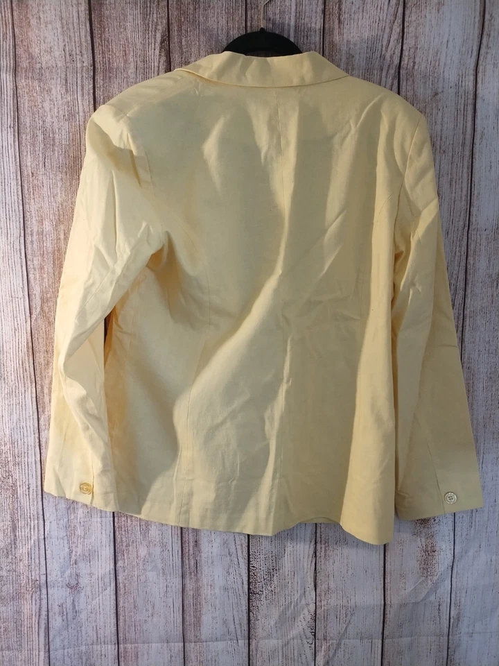 Chaqueta de traje amarilla Chadwicks para dama mezcla de lino/algodón talla 14 nueva con etiquetas (W1598) Foto 2 de 4
