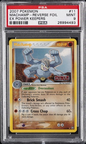 2007 POKEMON EX POWER KEEPERS #11 MACHAMP-REVERSE FOIL PSA 9