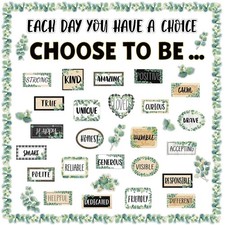 Eucalyptus Bulletin Board Set Greenery Motivational Decoration for Classroom ...