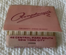 Rumpelmayer&rsquo;s Cafe, New York City/Paris, Full Unstruck Matchbook