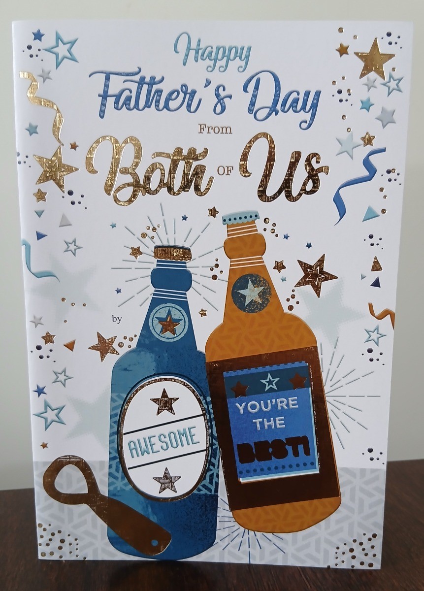Father's Day Card. Beer Bottle Design. 23x15cm