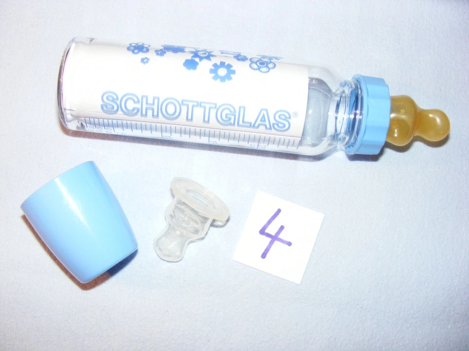 große SCHOTTGLAS Babyflasche PUSSYCAT ( NUK ) 70er Jahre Nr. 4 - Bild 2 von 4