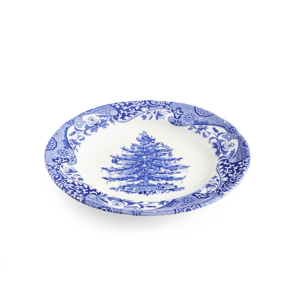 Blue Italian 8" Christmas Plate - Earthenware Celebration Platter with Tree M... - Image 4 of 4