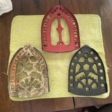 Vintage Lot Of 3 Cast Iron Trivets