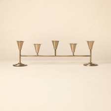 20" Metal Tabletop Taper Candelabra Brass Finish - Hearth Hand with