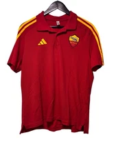 Adidas AS Roma Soccer Polo Mens Size L Football Shirt Red 24/25 Third Jersey