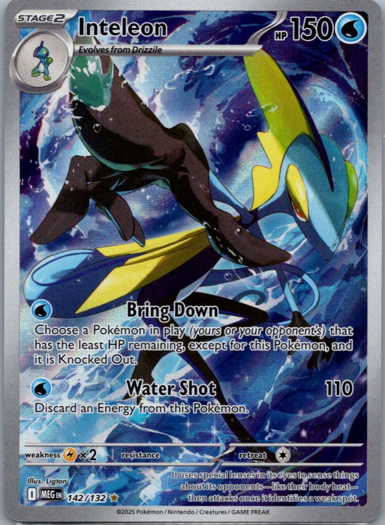 Inteleon 142/132 Illustration Rare Mega Evolution Pokemon Holo Near Mint