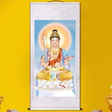  Akasagarbha Bodhisattva Wall Painting 100cm 39in Buddhism Zen Silk Cloth Mural