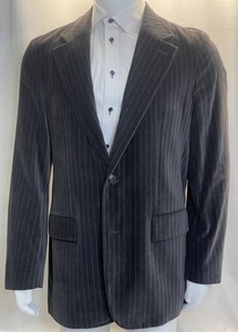 Hugo Boss Men’s Sport Coat Size 44R Jacket Blazer Gray/white Stripe 100% Cotton