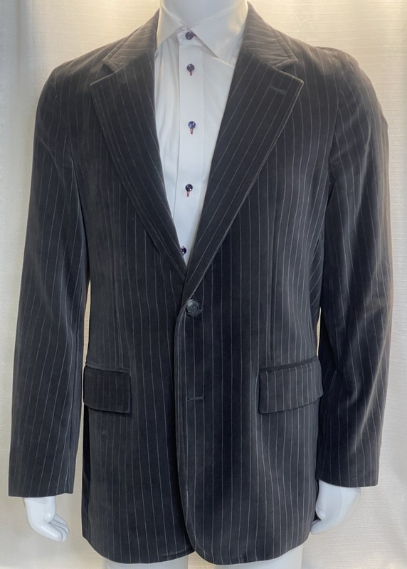 Hugo Boss Men’s Sport Coat Size 44R Jacket Blazer Gray/white Stripe 100% Cotton