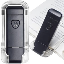 USB Rechargeable Clip On Book Light LED Reading Lamp Adjustable Brightness Black