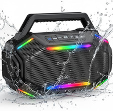 Bluetooth 6.0 Speaker, 80W Peak Loud Speaker with Bass, 30H Working Time, IPX6