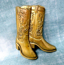 Cowboy Boots Belt Buckle Western Vintage 1979 Baron Buckle Solid Brass .XTT30