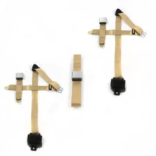  1975 - 1978 Airplane 3pt Tan Retractable Bench Seat Belt Kit - 3   