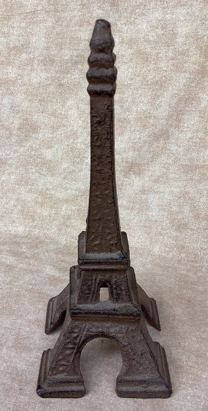Cast Iron Eiffel Tower Paperweight Decor Paris France 7-3/4” Tall