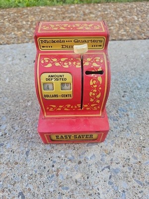Buddy L Easy Saver 3 Coin Register Bank Vintage Tin Toy Mint Condition