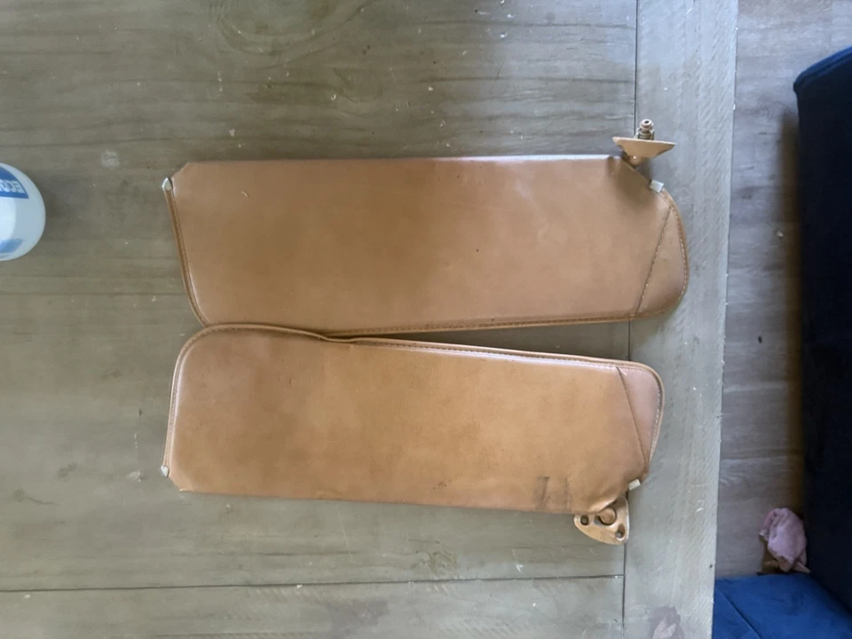 💥 1988-1998 Chevy GMC C K 1500 2500 lado conductor y pasajero parasoles cuero Foto 2 de 2