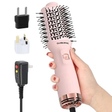 Automatic Dual Voltage Travel Hair Dryer Brush Compact Mini Hot Air Brush wit...