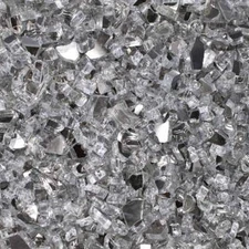 High Luster, Reflective Tempered Fire Glass in Diamond Starlight, 1/4" | 10lbs
