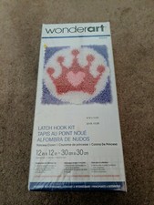 Wonderart Latch Hook Kit 12"X12"-Princess Crown New Free Ship