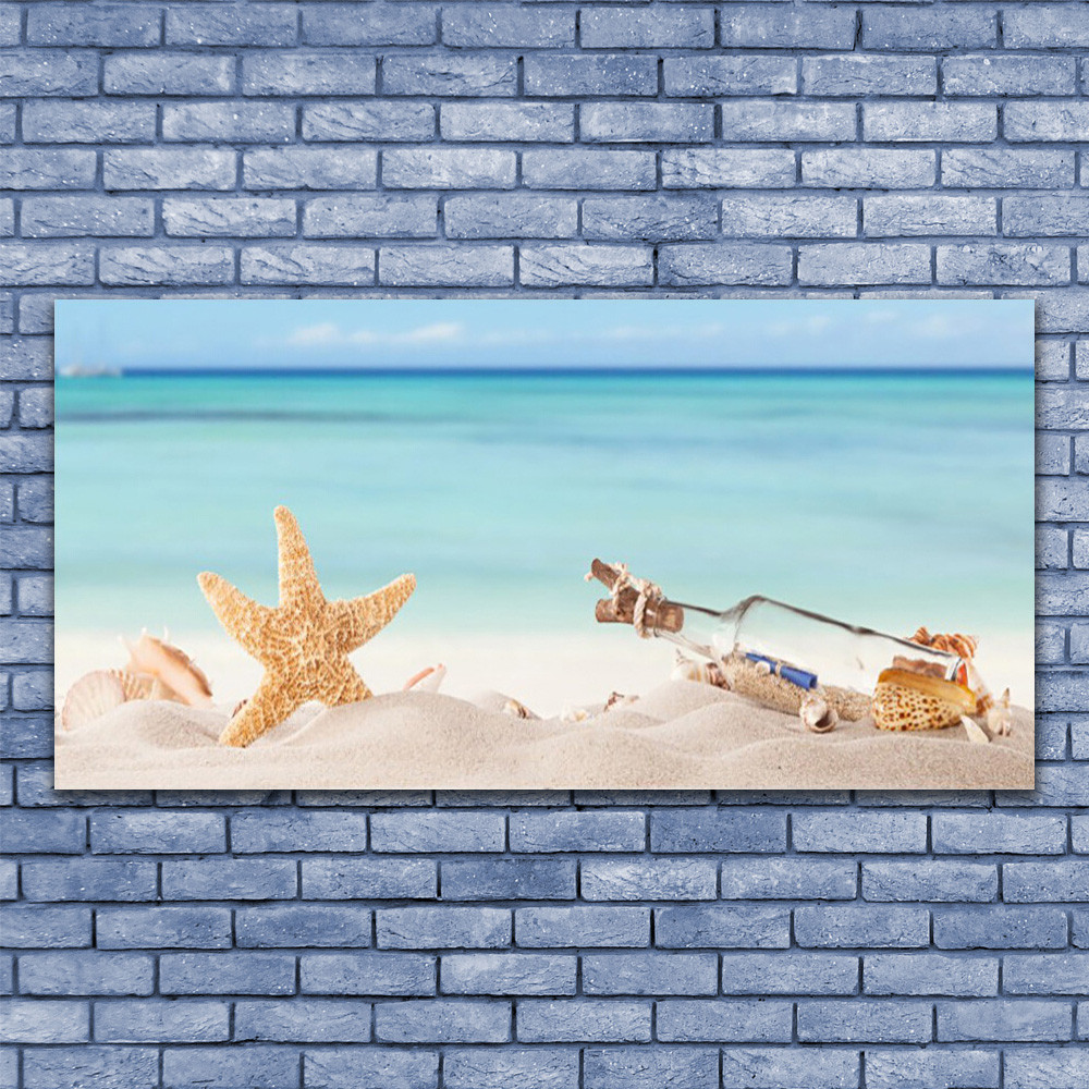 Image tableau 140x70 art message en bouteille décoration murale verre acrylique