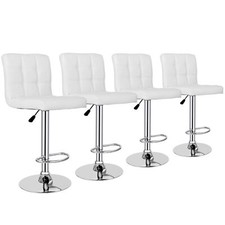 Adjustable Bar Stools Set of 4 Swivel Bar Chairs with Footrest for Kitchen