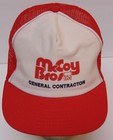 Old Vintage 1980s McCOY BROS BROTHERS CONTRACTOR Snapback Trucker Hat Cap USA US