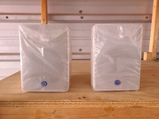 Set Of 2 Atlas Sound Sm42t-w White Finish 2-way Surface Mount Speakers