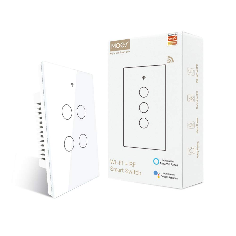 Touch Wall Single Live Wire Smart Switch, No Neutral Wire Needed, 2.4Ghz Wifi RF