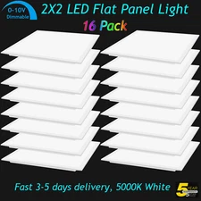 2-20Pack 2x2 Ft LED Flat Panel Light Drop Ceiling Flat Recessed Troffer Fixture