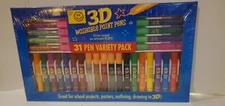 Elmer's 3D Washable Paint Pens 31 Pen Variety Pack. Dries Raised so Artwork POPS