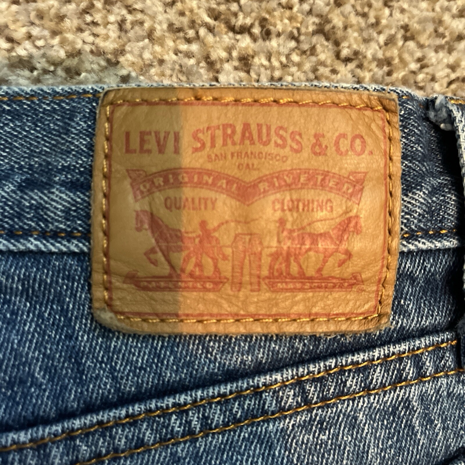 Levi's 501 White Oak Cone Classic Denim Stretch Sz 25 X 23.5 Jeans Ankle Raw Hem - View 11