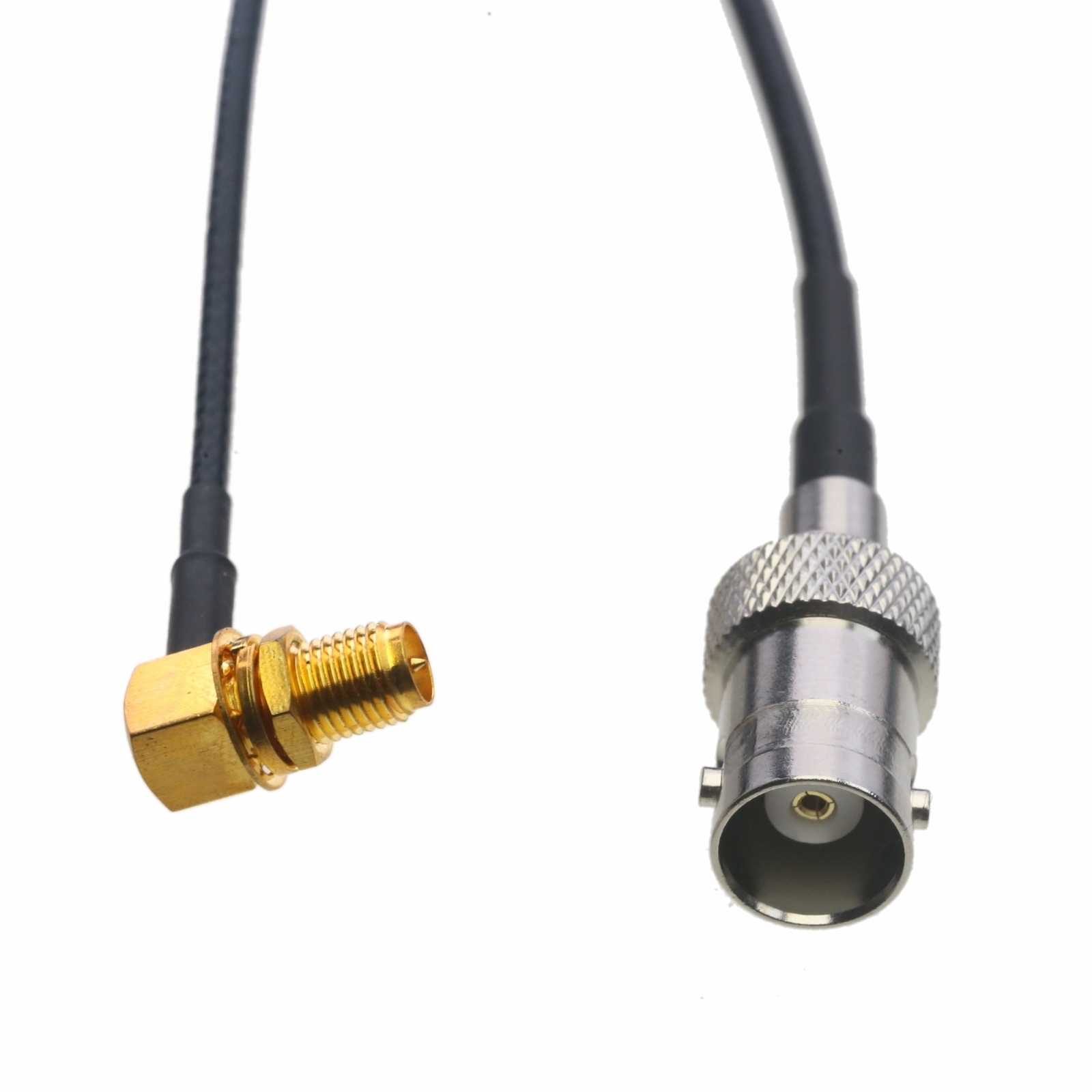 RF Cable BNC jack to RP-SMA female nut bulkhead RA RG316 6