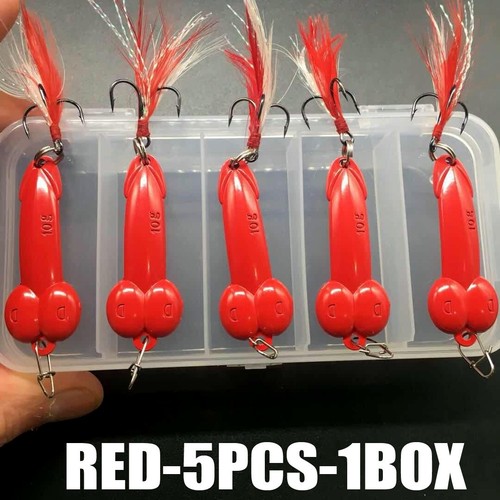 5Pcs/Box Penis Fishing Lure Dick Spinner Spoon Lures Metal Crank Baits