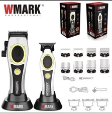 Set Of 2 WMARK NG-7030 & NG-7230 with Charger Stand, Clipper And Trimmer (White)