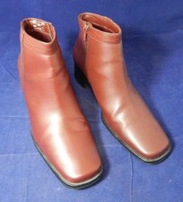 Expressions Reddish Brown Zip Up Ankle Boots ...