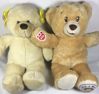 Build-A-Bear Workshop Plush National Teddy Bear Day 2017 Yellow Bow - Lot Of 2