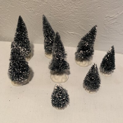 Lemax 8 Pine Tree Christmas Train Village Accessories 2'' to 4  Bottle Brush