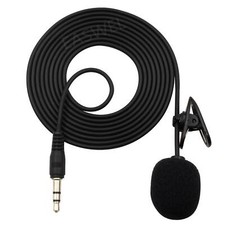 Clip On Lapel Microphone Hands Free Wired Condenser Mini Lavalier Mic 3.5mm