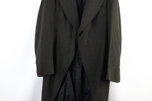 Vtg 40s 50s Bespoke Mens 38R Distressed Wool Satin Trim Tuxedo Coattails Jacket - Picture 3 of 18