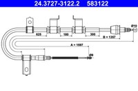 ATE Handbremsseil Links FüR Hyundai Getz 1.4 1.5D 1.6 09.02-12.10 OE