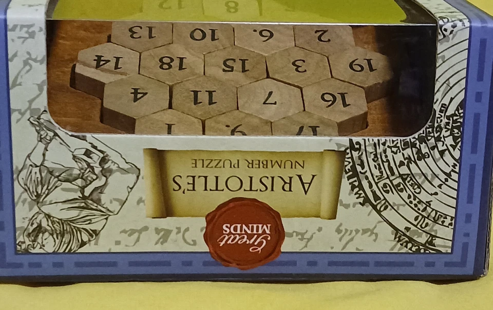 Brain Teaser Aristotle's Number Puzzle GREAT MINDS Classic Wooden Puzzle - Image 4 of 4