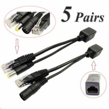 5Pairs Power Over Ethernet Passive PoE Adapter Injector Splitter Kit PoE Cable